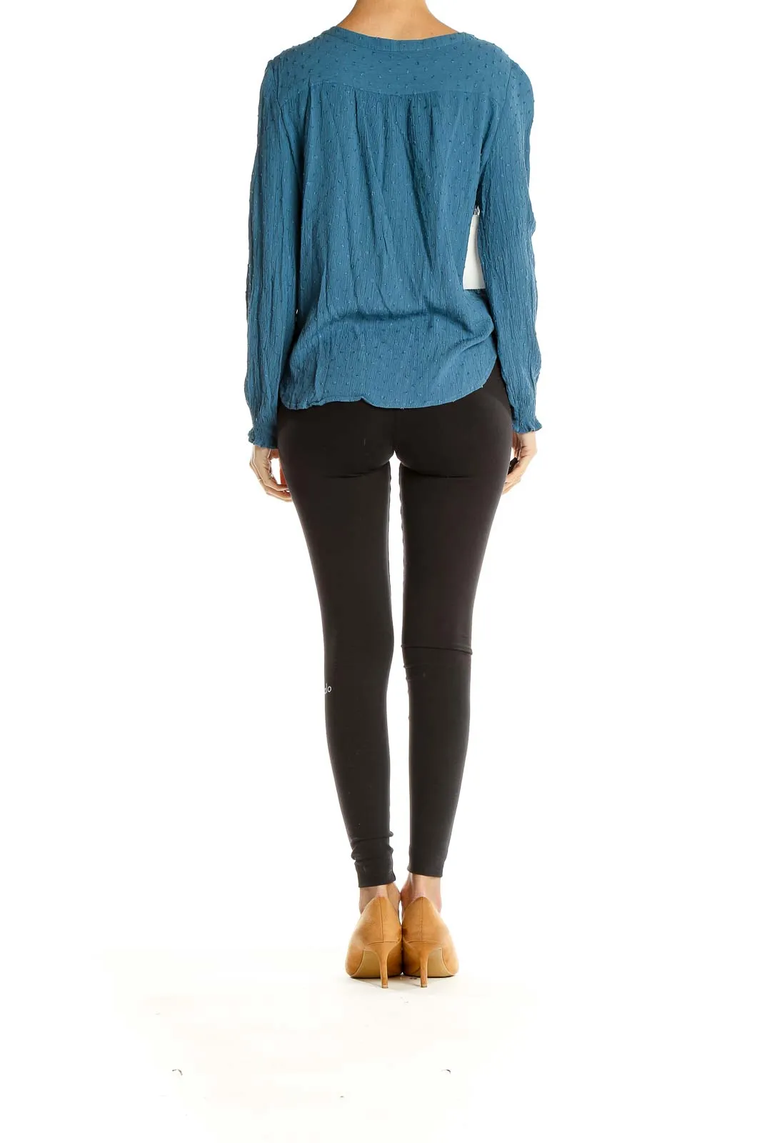 Blue Textured Blouse