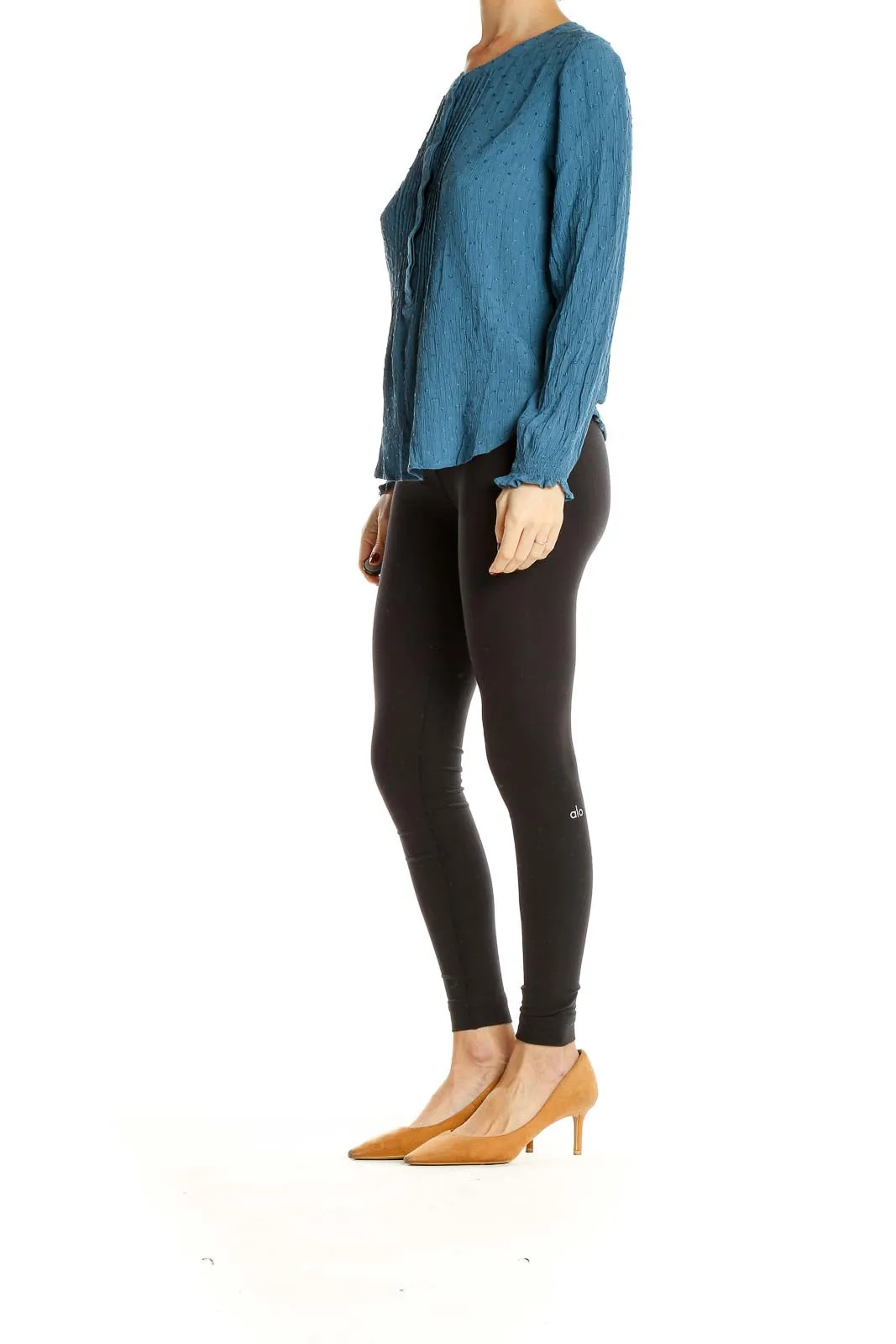 Blue Textured Blouse