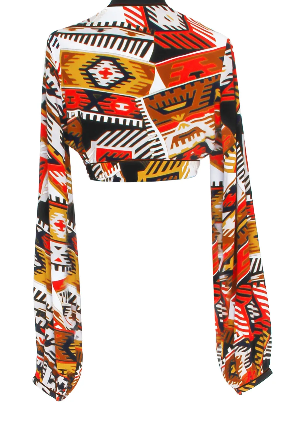 Boho - Guarani Cropped Blouse (Dark Brown)