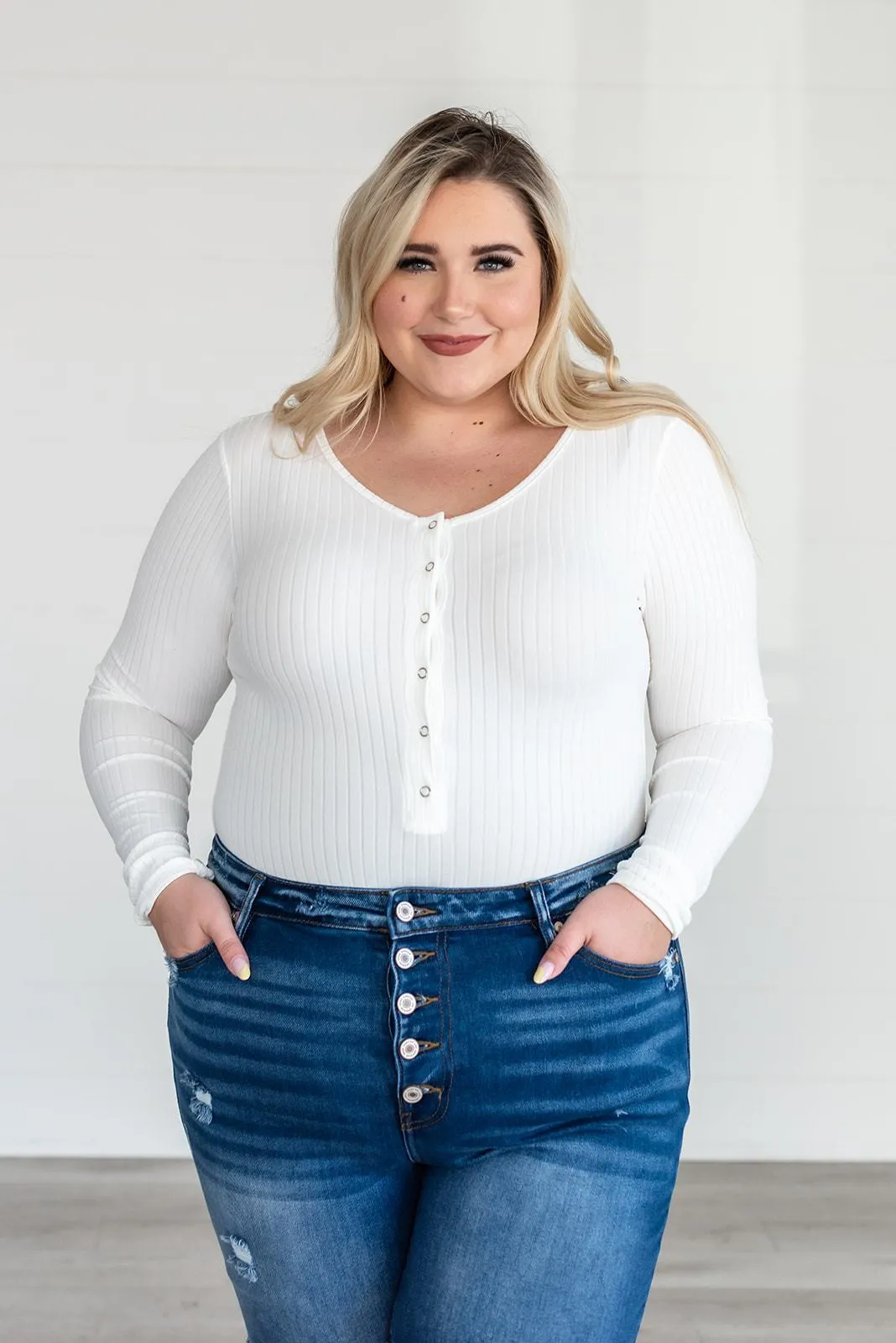 Get the Look Ribbed Bodysuit - White