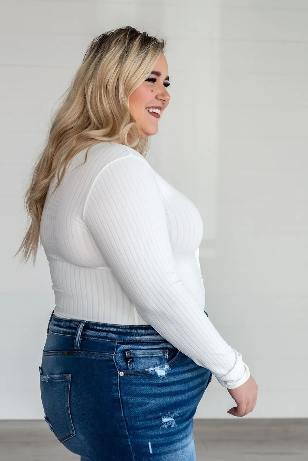 Get the Look Ribbed Bodysuit - White