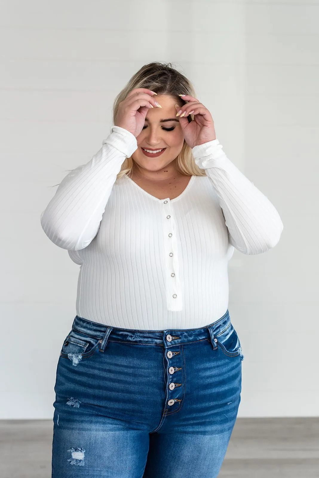 Get the Look Ribbed Bodysuit - White