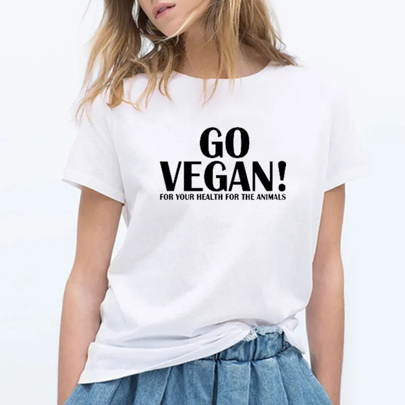 Go Vegan Printed T Shirt