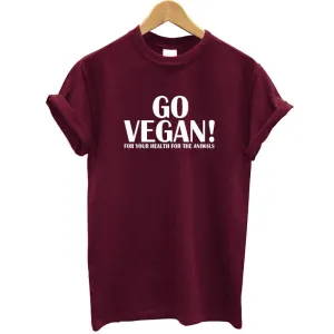 Go Vegan Printed T Shirt