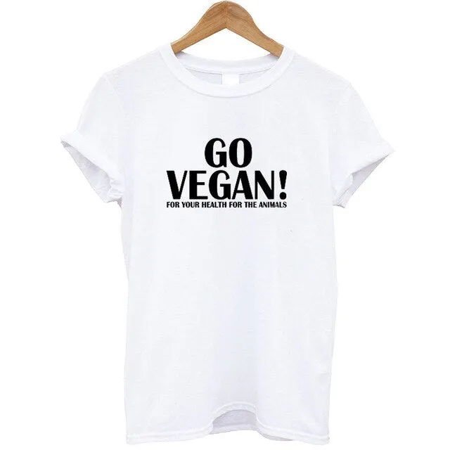 Go Vegan Printed T Shirt