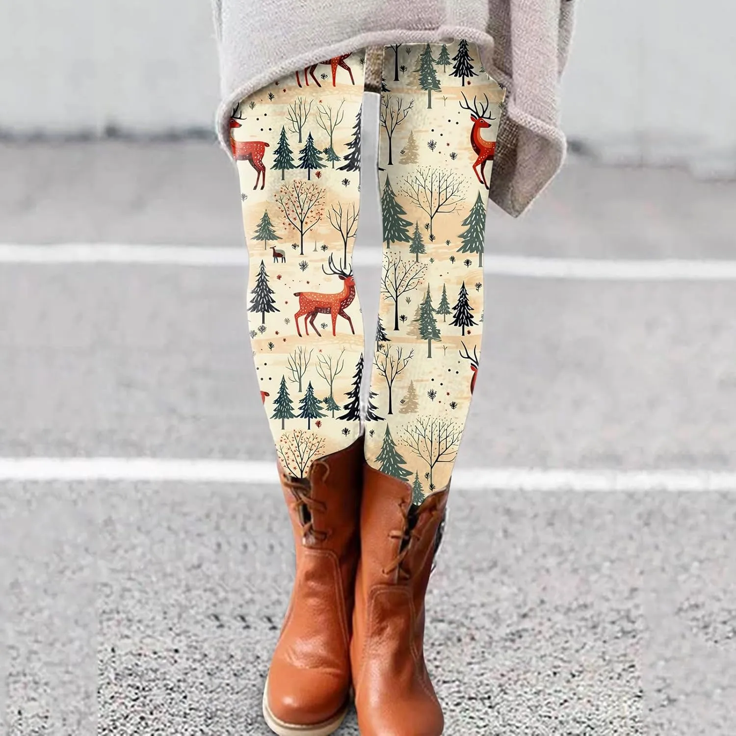 Leather Leggings for Women Leggings Artistic Splash Printed Soft Stretchy Pants Leather Leggings Tummy Control Soft