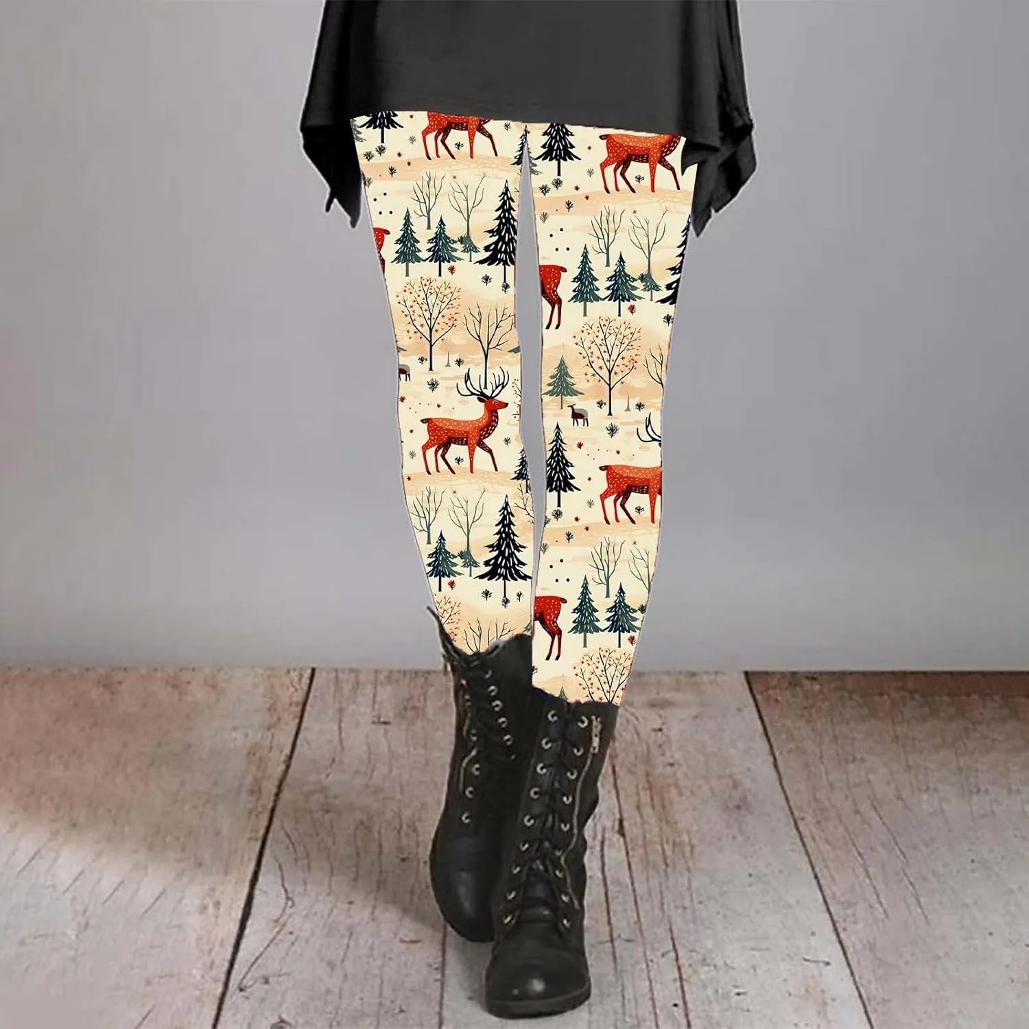 Leather Leggings for Women Leggings Artistic Splash Printed Soft Stretchy Pants Leather Leggings Tummy Control Soft