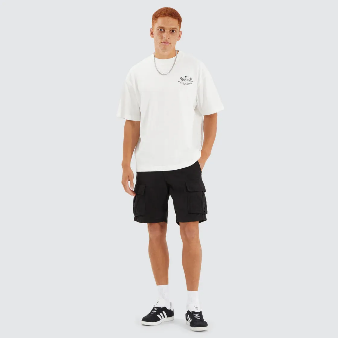 NENA & PASADENA Mens Company Street Tee Shirt - Natural White