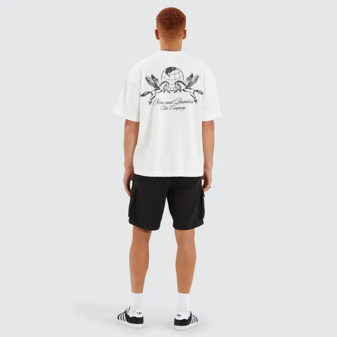 NENA & PASADENA Mens Company Street Tee Shirt - Natural White