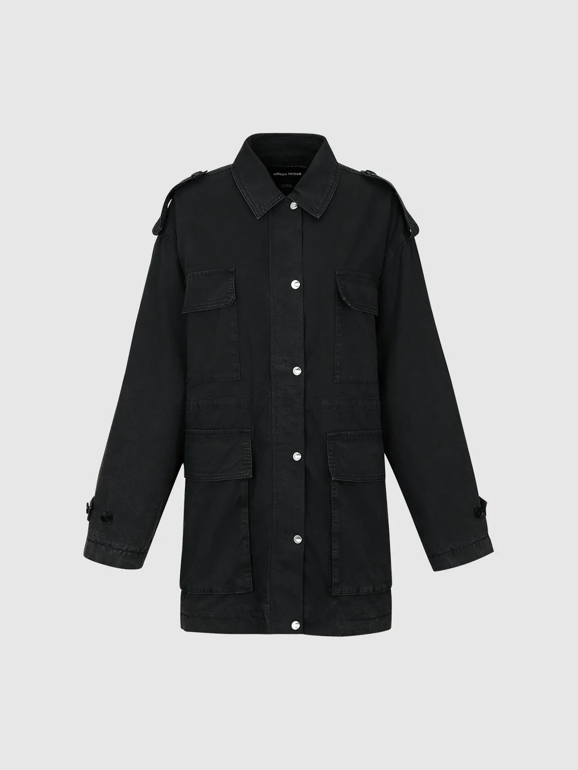 Oversized Press Button Zip Jackets