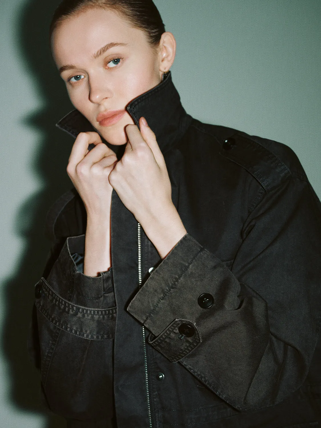 Oversized Press Button Zip Jackets