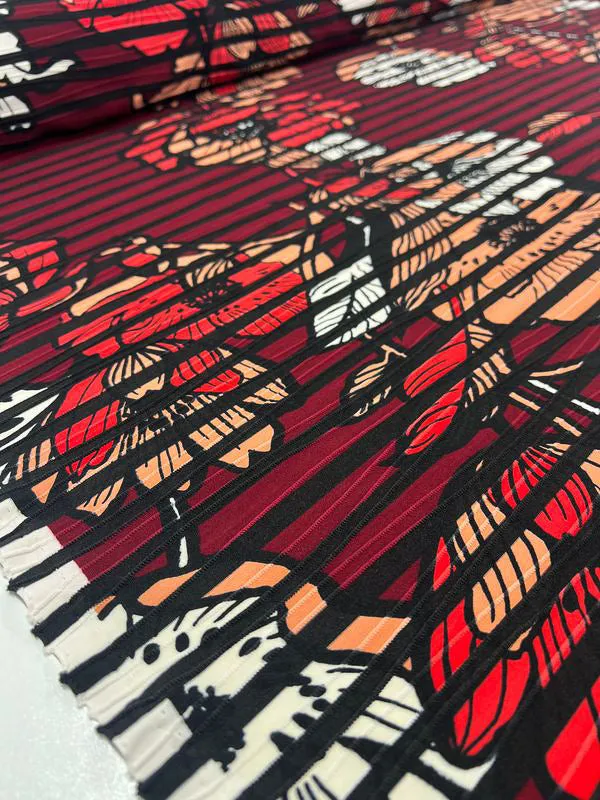 Textured Lycra - Poppy Rain - 150cm