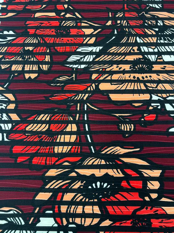 Textured Lycra - Poppy Rain - 150cm