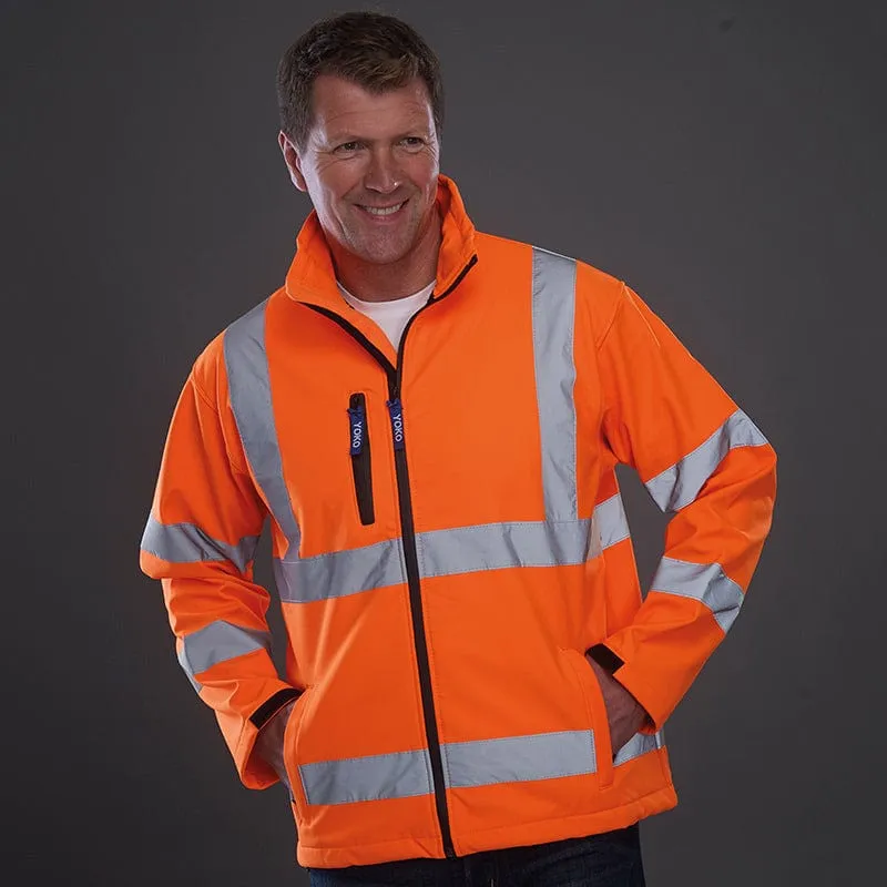 Yoko Hi Vis Softshell Jacket Premium Waterproof Coat