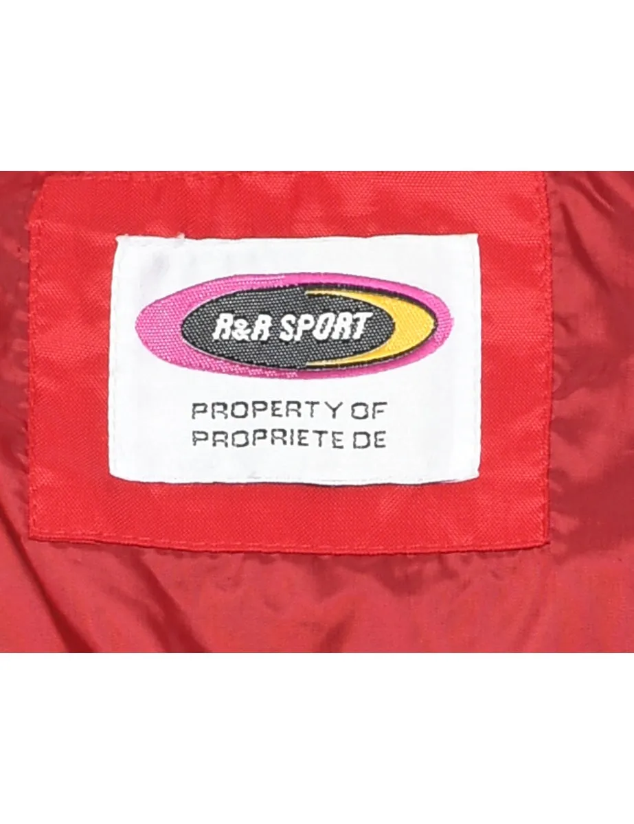 Zip-Front Black & Red Nylon Jacket - L